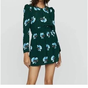 Maje Silk Ikoise Pleated Floral Dress